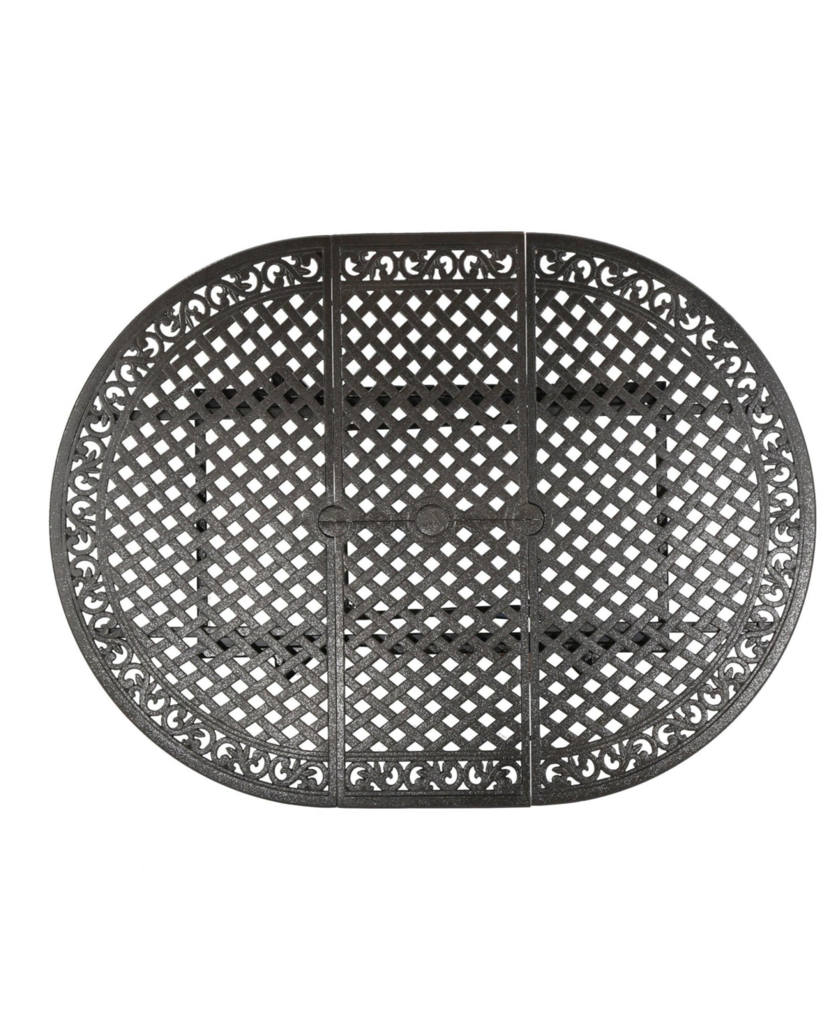 Mondawe Expandable Patio Dining Table, Aluminum Round Outdoor Dining Table with Lattice Design, Hammered Bronze Finish