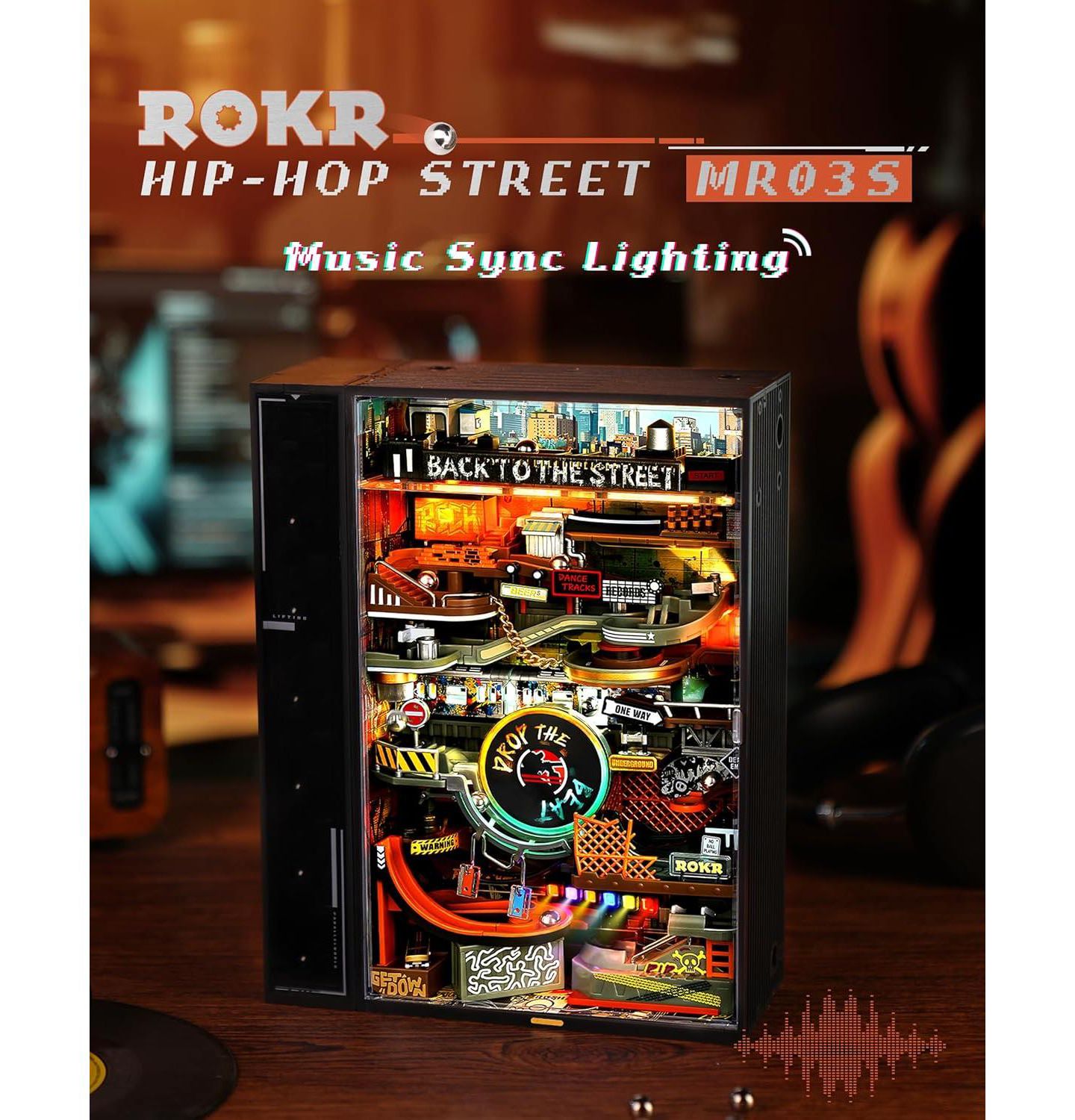 Детский конструктор Robotime Hip-Hop Street Sound-Activated Electric 134-Piece Building Set, Ages 14+ — фото 6