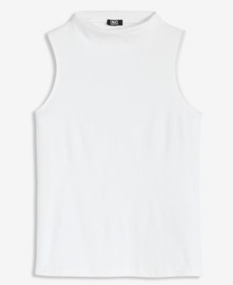 Women's High-Neck Rib-Knit Sleeveless Top