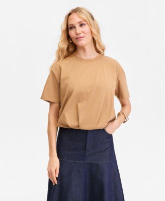 Women's Cotton Bubble-Hem T-Shirt