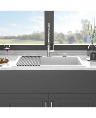 Granite Composite Drop-in Quartz Kitchen Sink with Complete Accessory Set