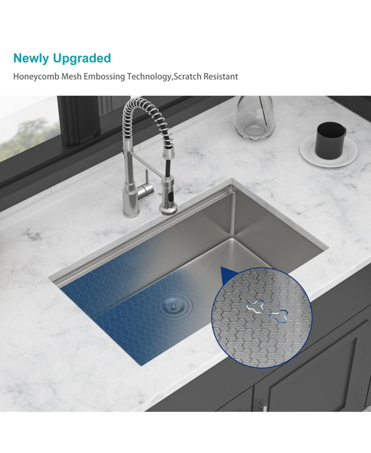 flynama Undermount Workstation Kitchen Sink Single Bowl 16 Gauge Stainless Steel