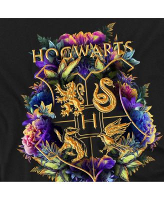 Men's Hogwarts Colorful Floral Crest T Shirt