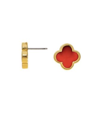 Carnelian Flower Stud Earring