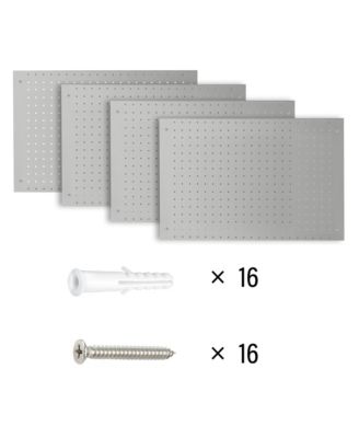 24"x16" Pegboard Wall Organizer 128 PC Kit, Gray