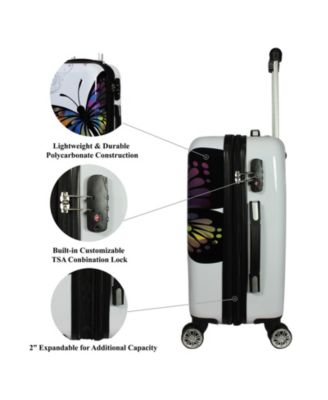 Butterfly 26-Inch Hardside Medium Checked Expandable Spinner Luggage