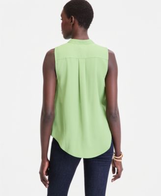 Women's Sleeveless Faux Wrap Blouse