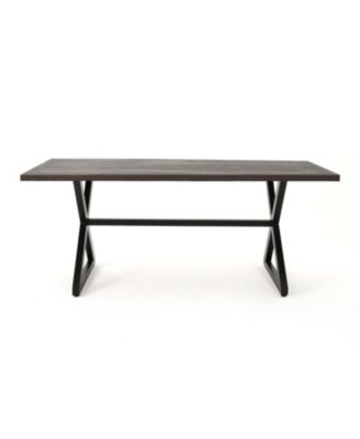 Mondawe 70.50 Inches Outdoor Aluminum Dining Table with Steel Frame and  X-Base