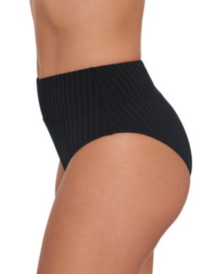 Women's S3 Smoothing Ribbed Banded High-Waist Swimsuit Bikini Bottoms
