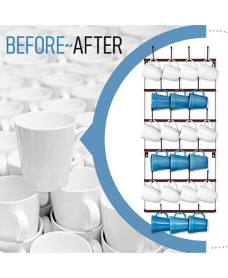 Small 6-Tier Metal Mug Rack Organizer - for Home, Kitchen & Bar, Coffee Station (Holds 21)