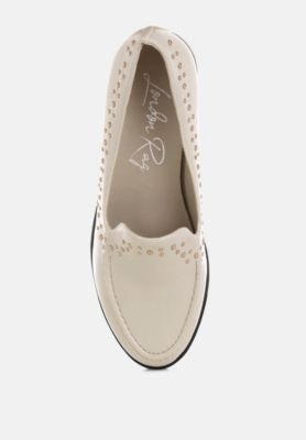 Womens Gonia Studded Faux Leather Loafers