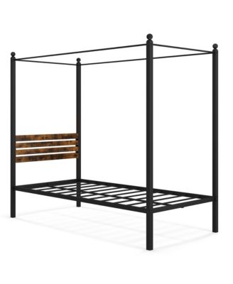  4-Post Canopy Bed Frame Rustproof Metal Noise-free with Foot Pads