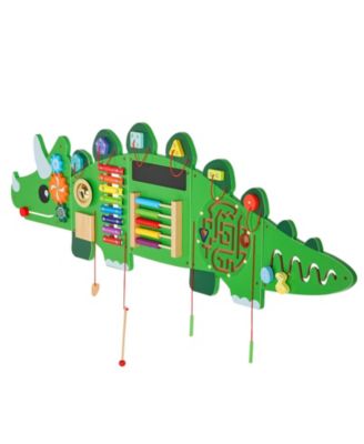 Dinosaur Activity Wall Busy Board Panels, 11 Activities, Montessori Sensory Wall Toy for Kids 3-12 Years