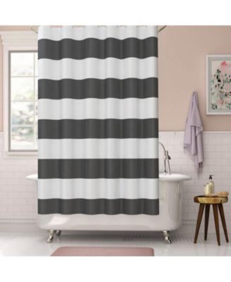 72 x 70 inch Polyester Striped Shower Curtain