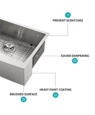 33x21x10inch Brushed Nickel Farmhouse Kitchen Sink Stainless Steel Apron Front 16 Gauge