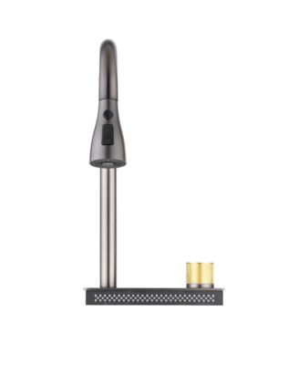 30x18inch Black Waterfall Kitchen Sink Stainless Steel Single Bowl Workstation with Cutting Board