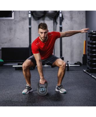 BalanceFrom Wide Grip Kettlebell Fitness Exercise Weights, 5, 10, and 15 Pounds