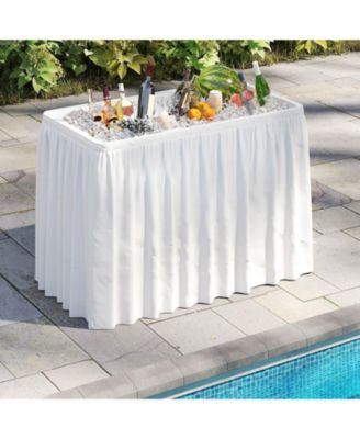 4 Foot Ice Cooler Folding Table Outdoor Portable Ice Bin Table with Large Sink
