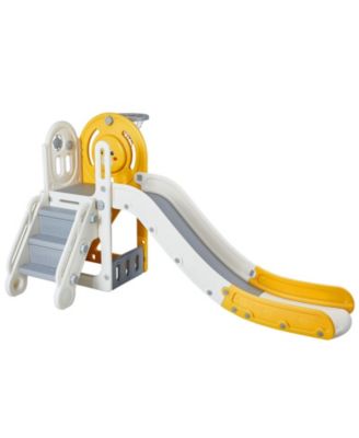 Toddler Slide, Kid Slide for Toddlers with Climbable Ladders & Bus Playhouse, Indoor Outdoor Slide Playset for Kids