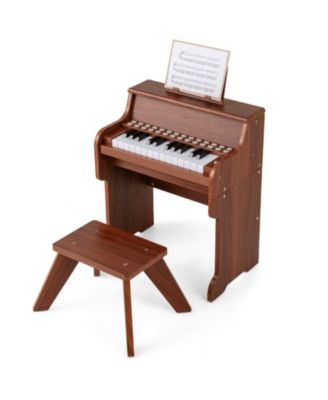 25 Keys Kids Piano Keyboard with Stool Mini with Adjustable Speed and Volume