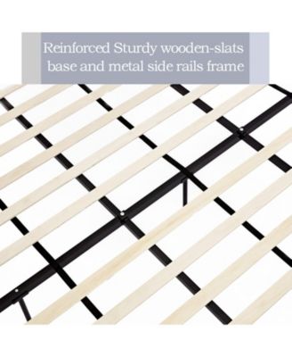 Carmen Upholstered Wingback Bed Frame with 52.3" High Headboard, King Size