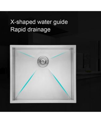 23x18x9inch Undermount Kitchen Sink Single Bowl Stainless Steel 16 Gauge Deep Basin