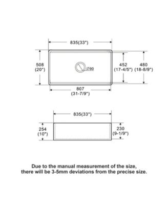 33x20x10inch White Porcelain Ceramic Single Bowl Workstation Kitchen Sink with Full Accessories
