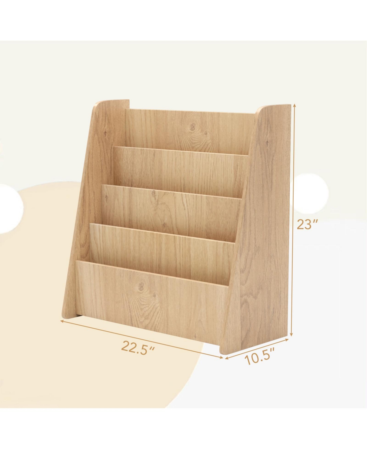 Slickblue Durable 4-Tier Bookshelf for Kids with Deep Storage Spaces