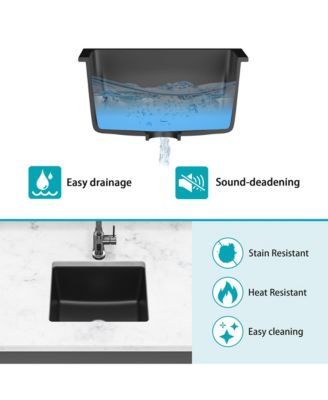 17.71x15.74x9 Inch Granite Composite Quartz Undermount Kitchen Sink