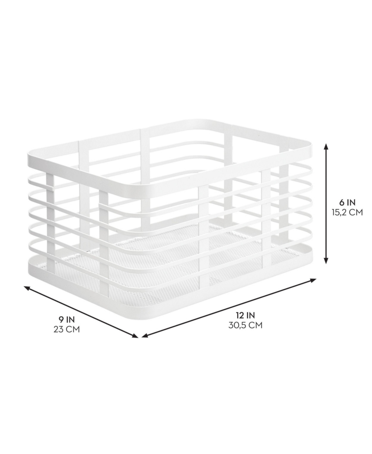 Metal Pantry Basket with Handles - Set of 2