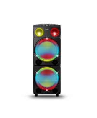 Bluetooth Party Speaker TAX5509/37 with Powerful Bass, Rainbow LED Lights, DJ Effects, Mic & Guitar Inputs