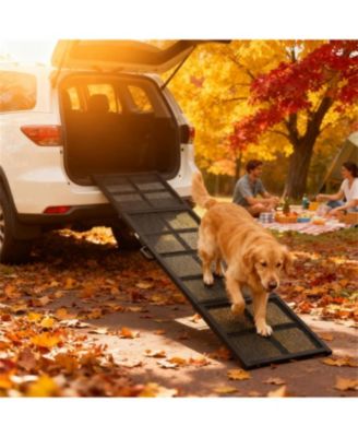 Folding Portable Dog Ramp Extra Long and Wide Dog Car Ramp in Black