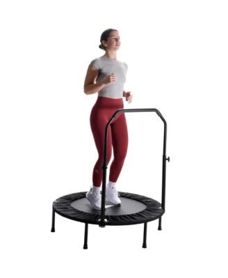 Stamina inMotion 40" Round Fitness Trampoline with Adjustable Handlebars, Black