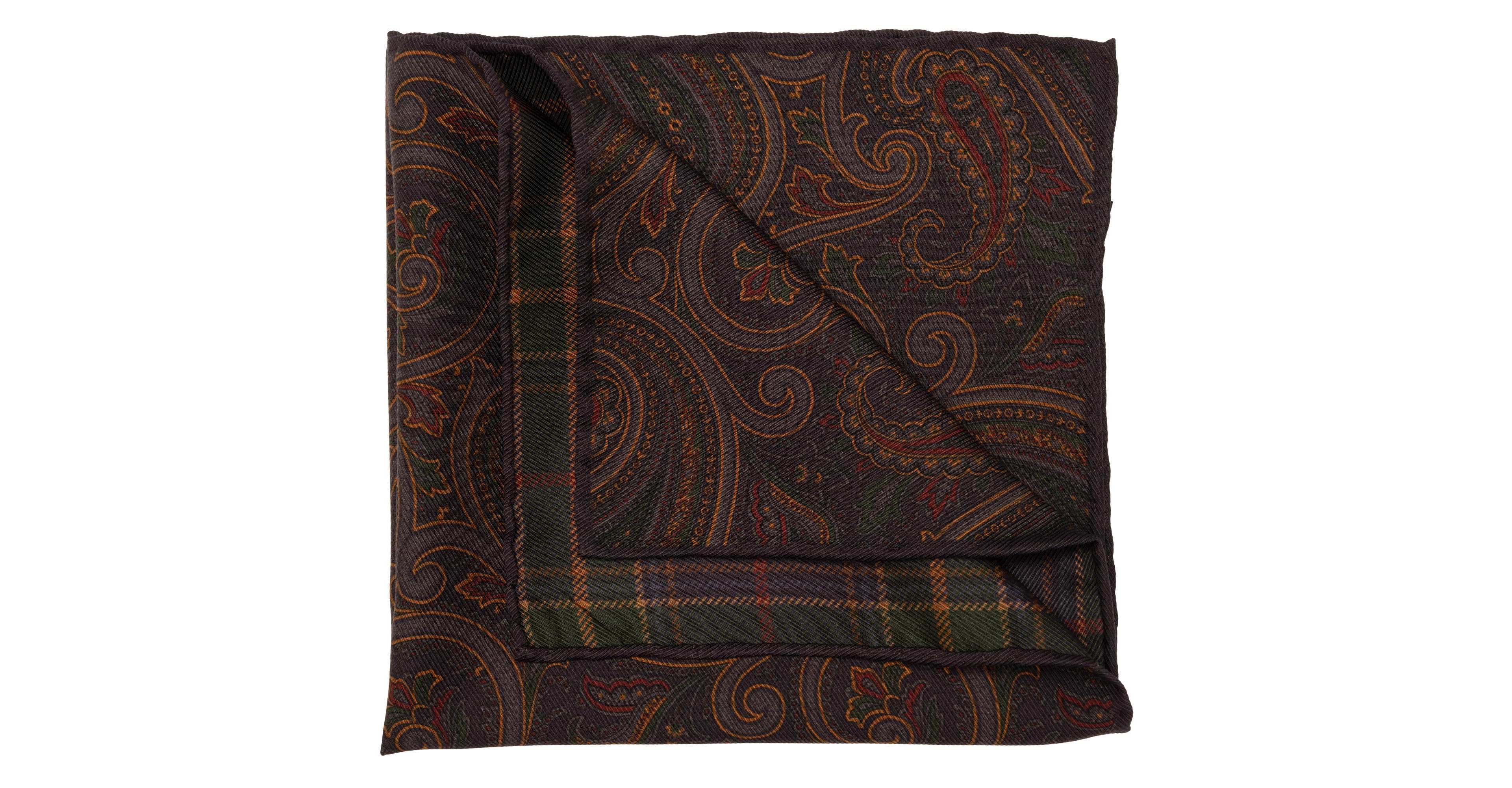 Elizabetta Men's Positano - Double Sided Silk Pocket Square for Men