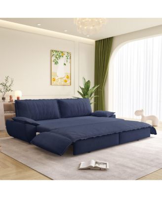 Corduroy Queen Sleeper Sofa Bed with Pull-Out for Small Spaces