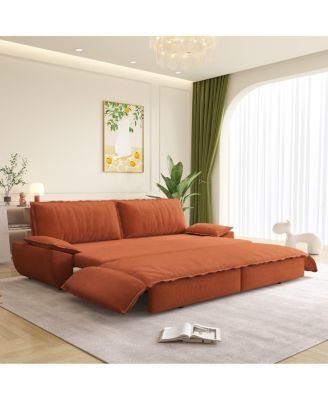 Corduroy Queen Sleeper Sofa Bed with Pull-Out for Small Spaces