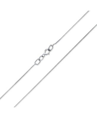 Classic Ultra Thin 0.5MM 14K Gold Box Chain Necklace Made In Italy 16 Inch