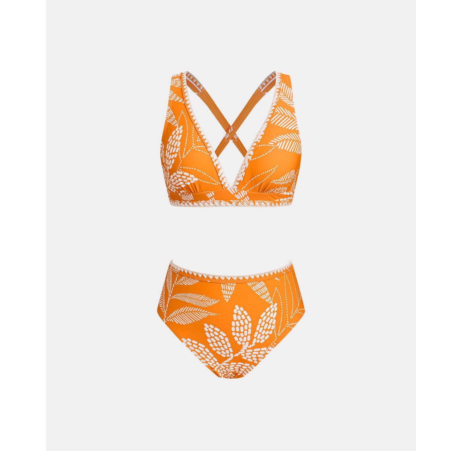Women's Crossback Adjustable Strap Bikini Set with High-Waist Bottom