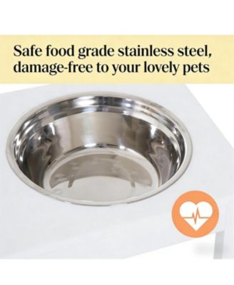 23 in. Wide Dog Bowls Elevated Feeding Station in White