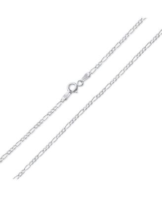 Classic Thin Lightweight 1.5MM Solid Figaro Link Chain Necklace .925 Sterling Silver 24 Inch