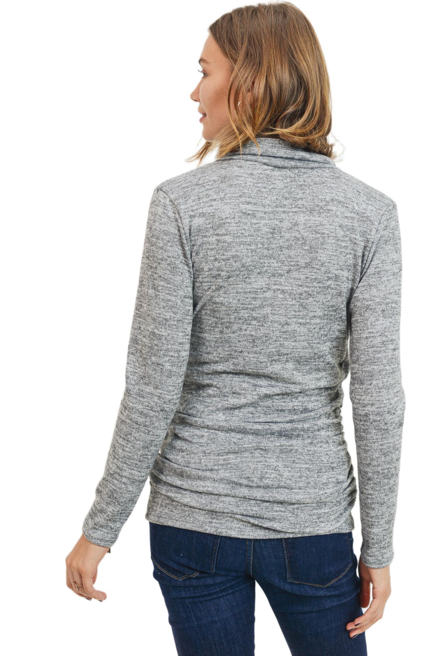 Maternity V Neck Wrap Long Sleeve Nursing Top