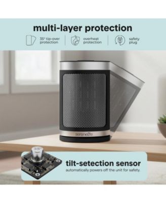 Portable Space Heater, 1500W PTC Ceramic Heater with Thermostat, Remote, 12-Hour Timer, 3 Modes, Oscillation, Black