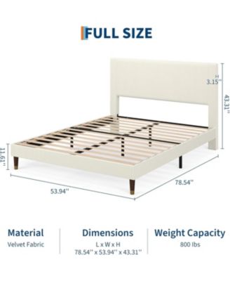 Easy Assembly Full Size Bed Frame Upholstered Platform Bed Space Saving, for Living Room, Guest Room