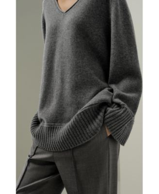 Women's Oversized V-Neck Cashmere Sweater