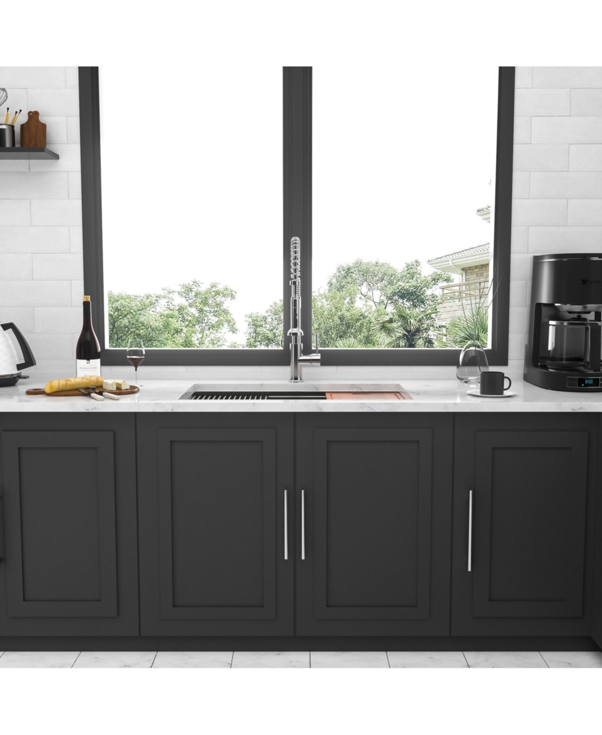 flynama 30x19x10inch Undermount Workstation Kitchen Sink Stainless Steel Single Bowl 16 Gauge