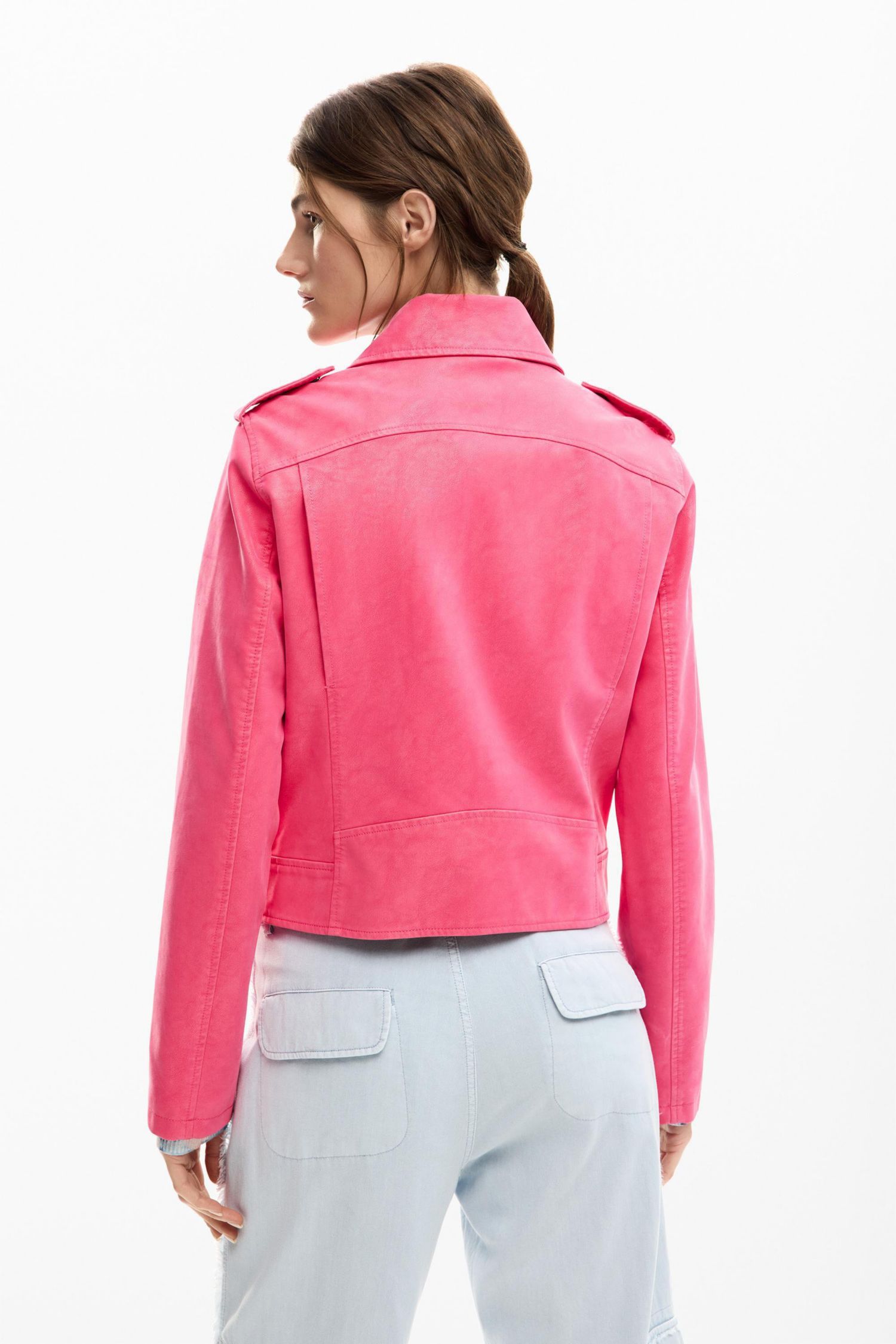 Women's Biker jacket leather effect