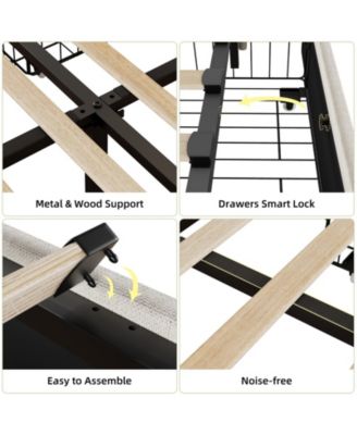 Full Bed Frame With 4 Storage Drawers