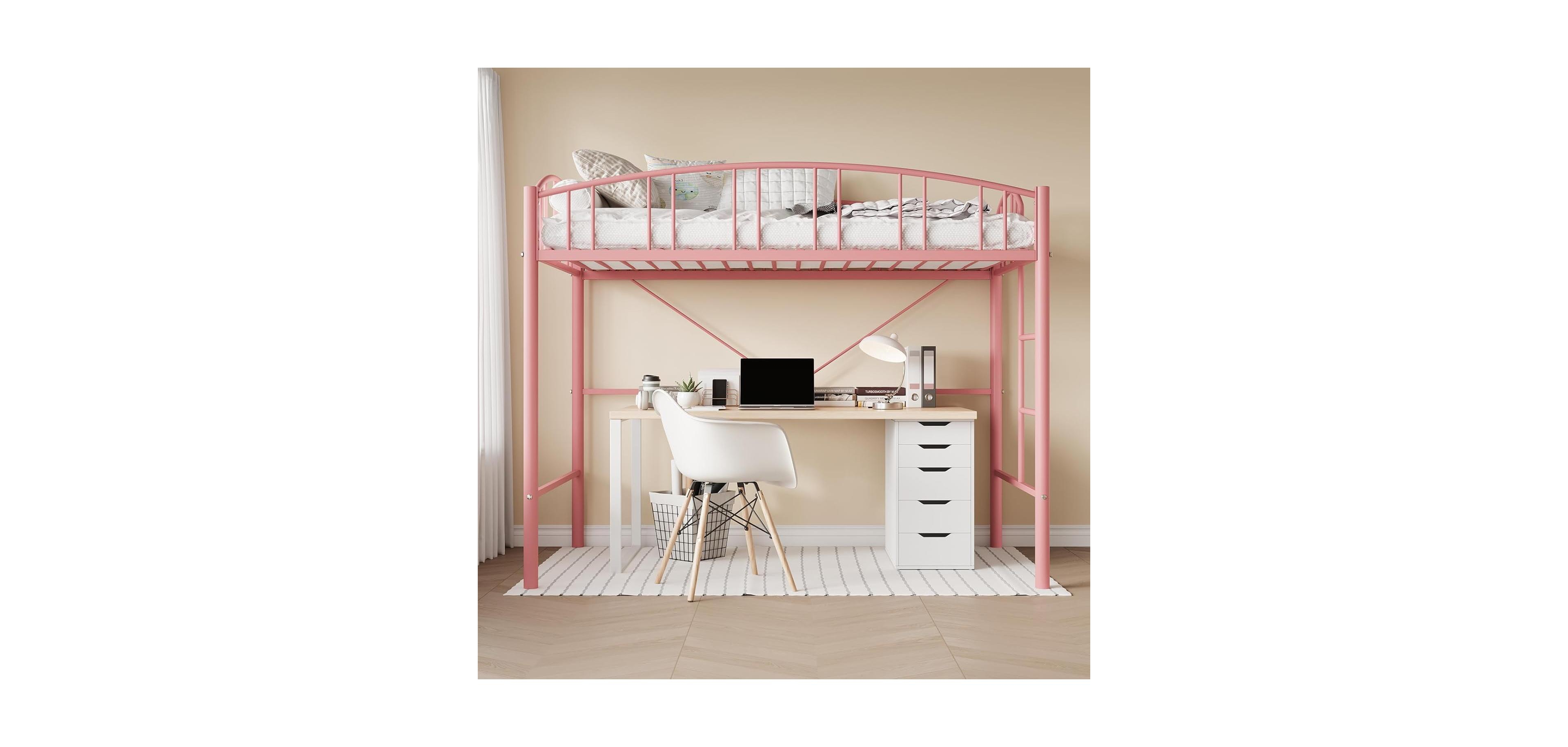 gaomon Easy Assembly Twin Loft Bed – Heavy Duty Metal Frame Space Saving, for Living Room