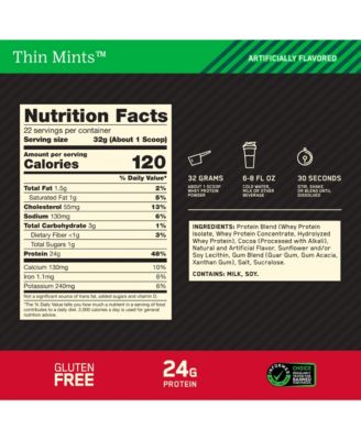 Gold Standard 100% Whey Protein Thin Mints Protein Powder Drink Mix 24.8 oz