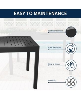 9-Piece Outdoor Dining Set Aluminum Extendable Table 53"- 106" with Swivel Dining Chair Outdoor Swivel Chairs